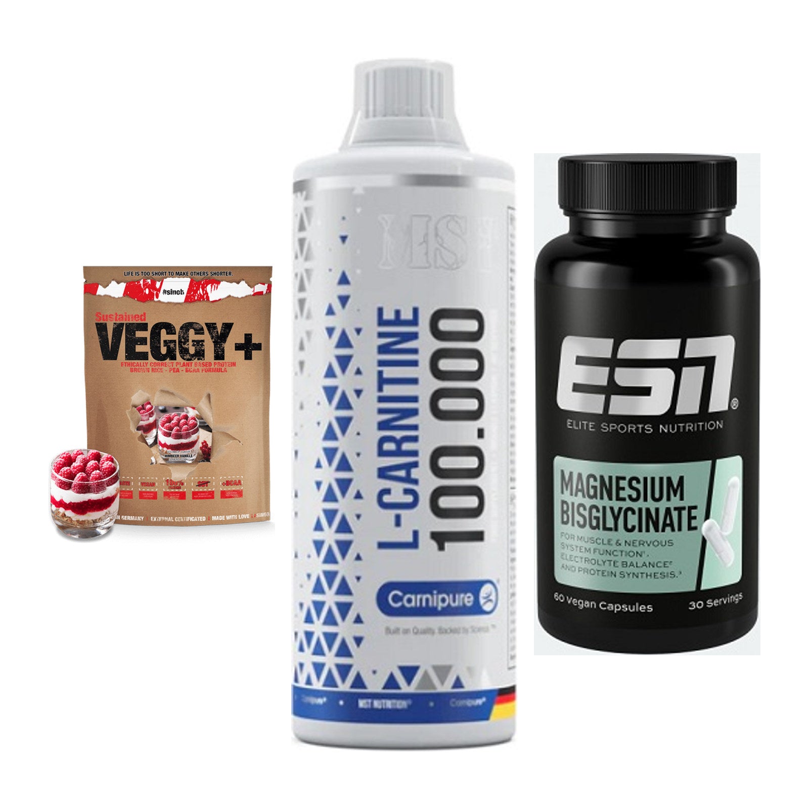 Pflanzliches Set: Sinob VEGGY + MST L-Carnitine + ESN Magnesium – alle enthaltenen Artikel