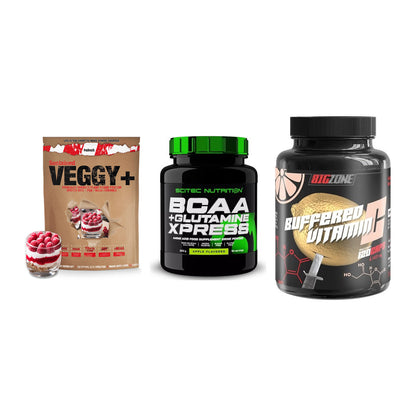 Pflanzliches Set: Sinob VEGGY + Scitec BCAA + Big Zone – alle enthaltenen Artikel