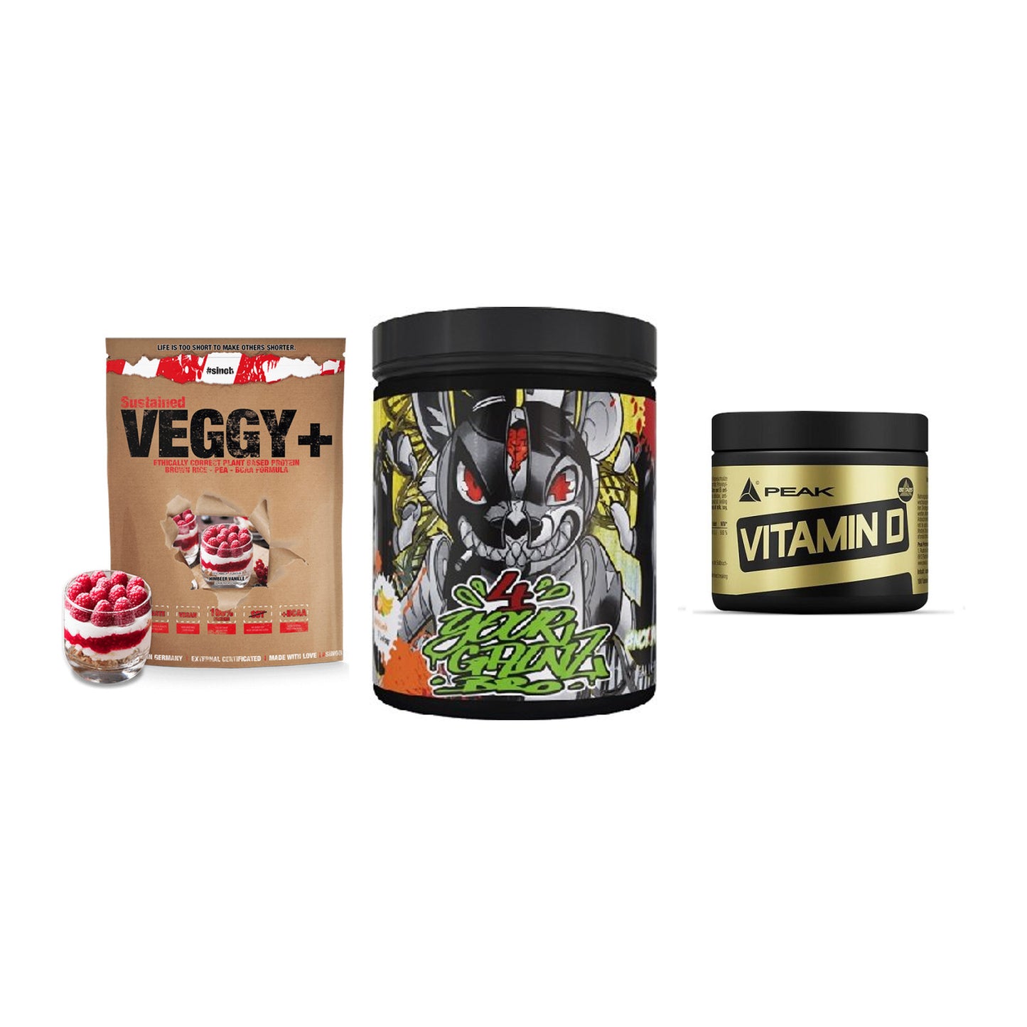 Pflanzliches Set: Sinob VEGGY + BPS-Pharma + Peak Vitamin D – alle enthaltenen Artikel