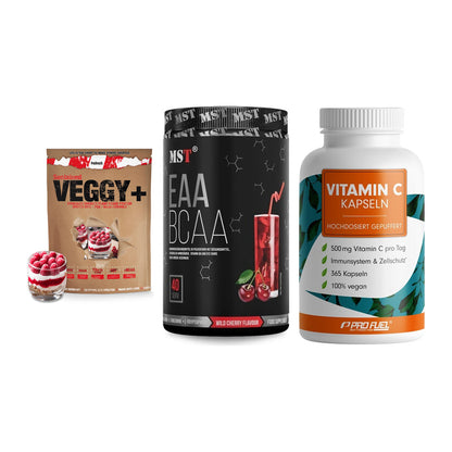Pflanzliches Set: Sinob VEGGY + MST EAA & BCAA + ProFuel Vitamin – alle enthaltenen Artikel