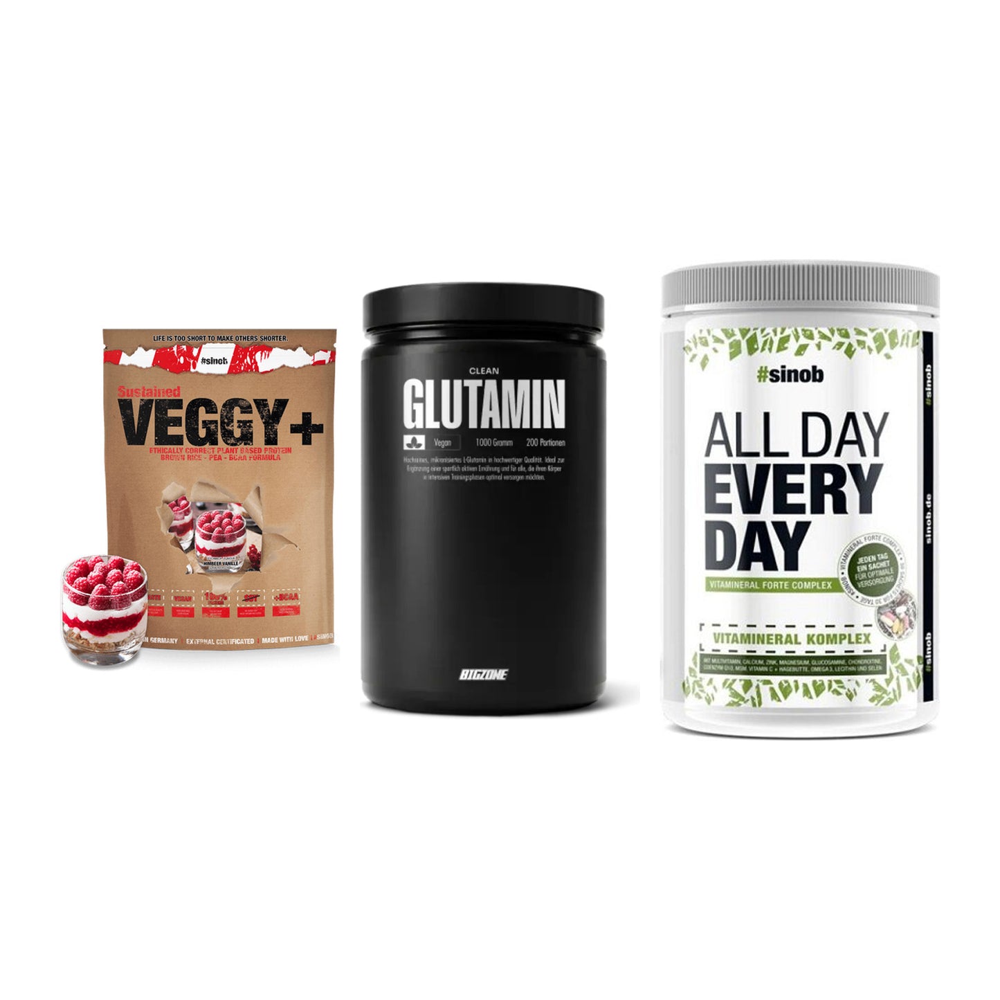 Pflanzliches Set: Sinob VEGGY + Big Zone + Sinob All Day – alle enthaltenen Artikel