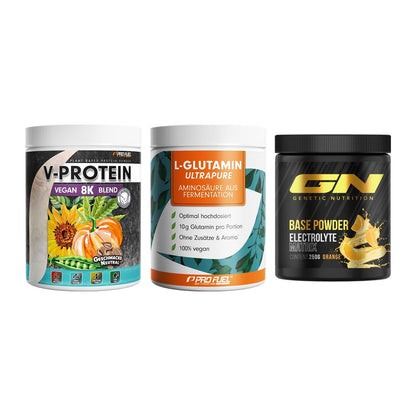 Pflanzliches Set: ProFuel V-Prote + ProFuel Glutami + GN Base Powder – alle enthaltenen Artikel