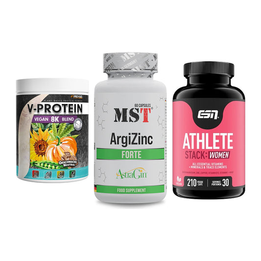 Pflanzliches Set: ProFuel V-Prote + MST ArgiZinc + ESN Athlete – alle enthaltenen Artikel