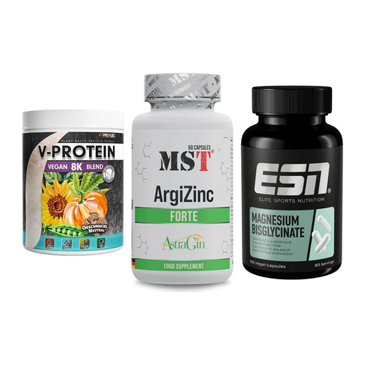 Pflanzliches Set: ProFuel V-Prote + MST ArgiZinc + ESN Magnesium – alle enthaltenen Artikel