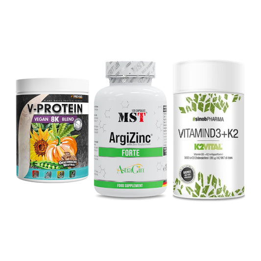 Pflanzliches Set: ProFuel V-Prote + MST ArgiZinc + Sinob Vitamin – alle enthaltenen Artikel