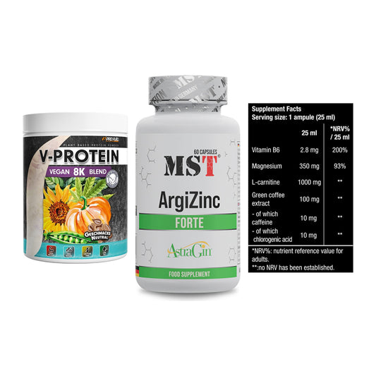 Pflanzliches Set: ProFuel V-Prote + MST ArgiZinc + BioTech Magna – alle enthaltenen Artikel
