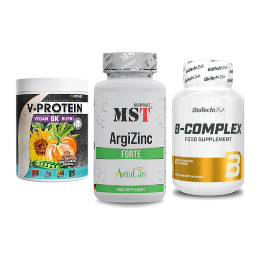 Pflanzliches Set: ProFuel V-Prote + MST ArgiZinc + BioTech B – alle enthaltenen Artikel