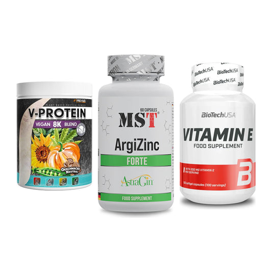 Pflanzliches Set: ProFuel V-Prote + MST ArgiZinc + BioTech Vitamin – alle enthaltenen Artikel