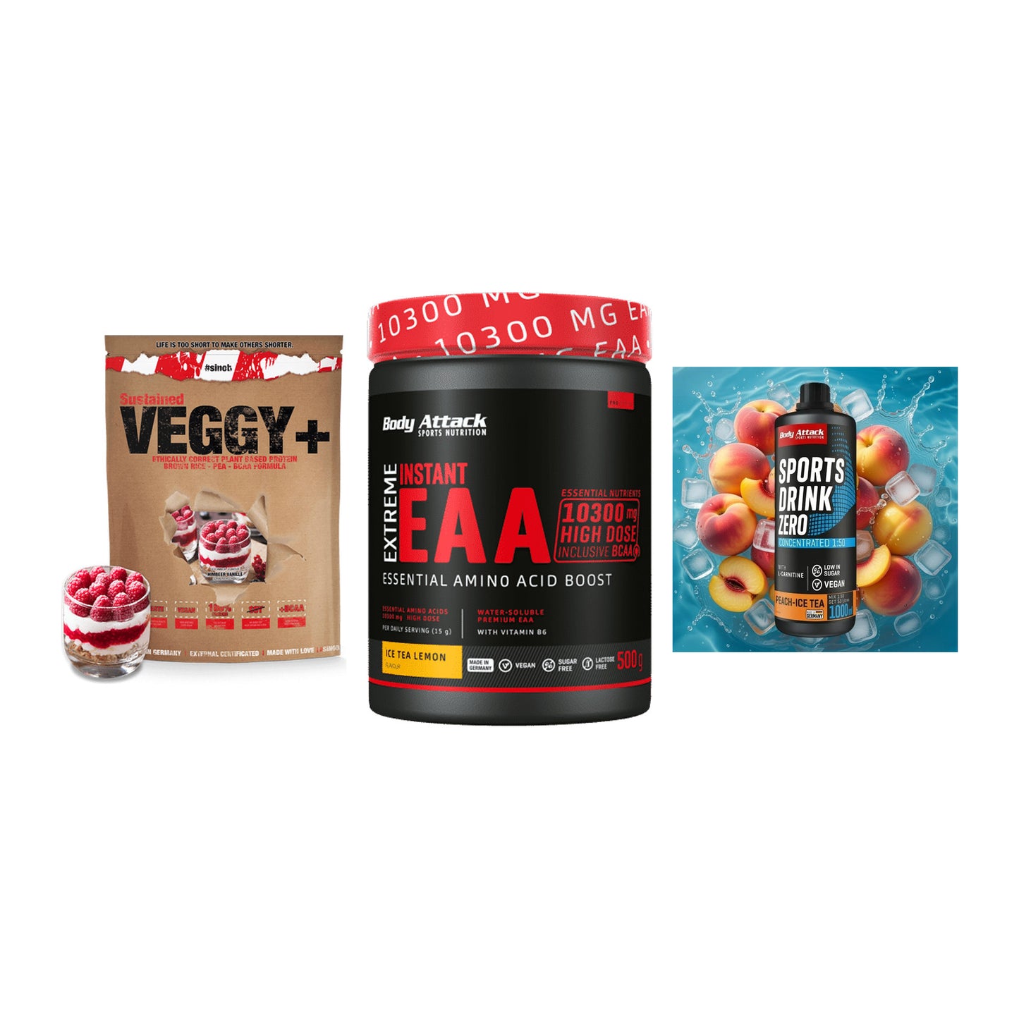 Pflanzliches Set: Sinob VEGGY + Body Attack + 1 weitere – alle enthaltenen Artikel