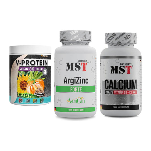 Pflanzliches Set: ProFuel V-Prote + MST ArgiZinc + MST Calcium – alle enthaltenen Artikel