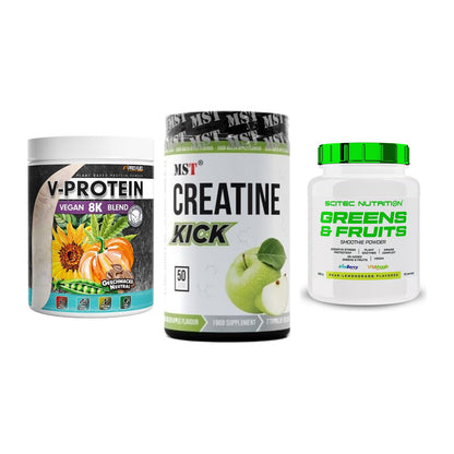 Pflanzliches Set: ProFuel V-Prote + MST Creatine + Scitec Greens – alle enthaltenen Artikel