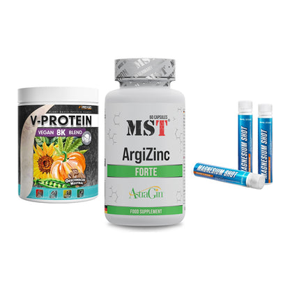 Pflanzliches Set: ProFuel V-Prote + MST ArgiZinc + Body Attack – alle enthaltenen Artikel