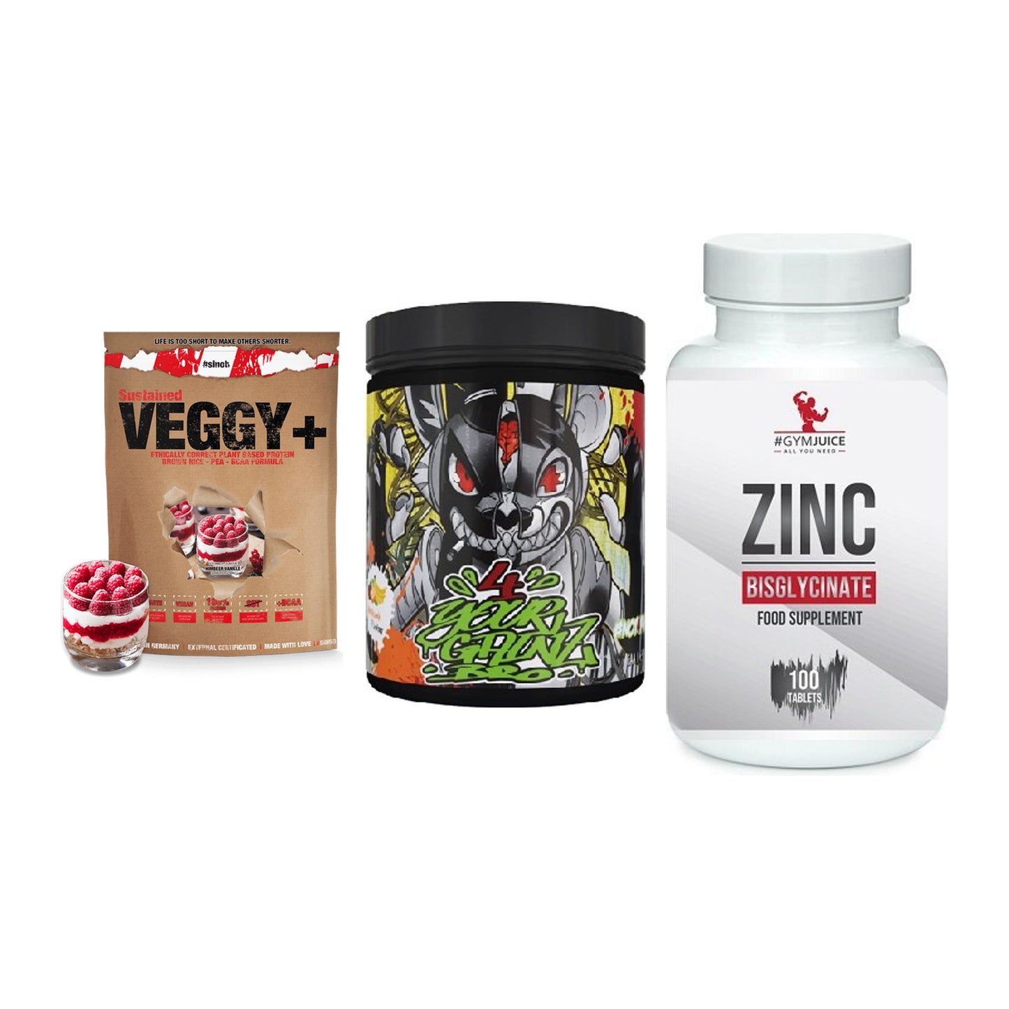 Pflanzliches Set: Sinob VEGGY + BPS-Pharma + #GYMJUICE ZINC – alle enthaltenen Artikel
