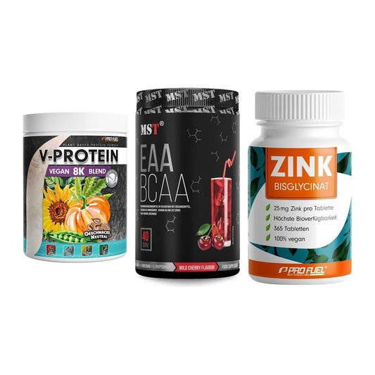 Pflanzliches Set: ProFuel V-Prote + MST EAA & BCAA + ProFuel Zink – alle enthaltenen Artikel