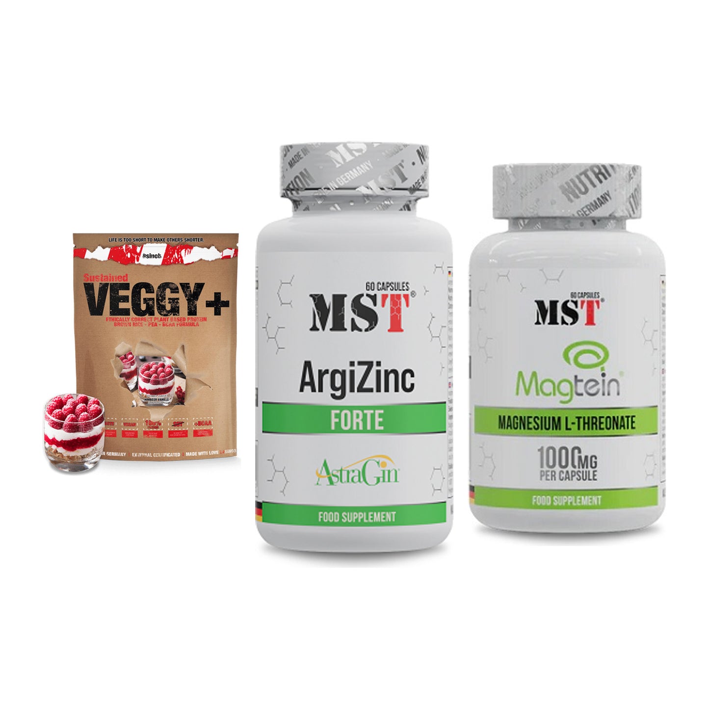 Pflanzliches Set: Sinob VEGGY + MST ArgiZinc + MST Magnesium – alle enthaltenen Artikel