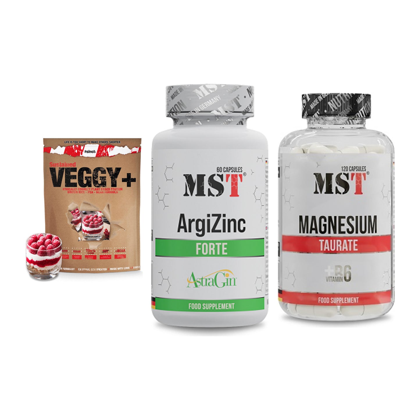Pflanzliches Set: Sinob VEGGY + MST ArgiZinc + MST Magnesium – alle enthaltenen Artikel