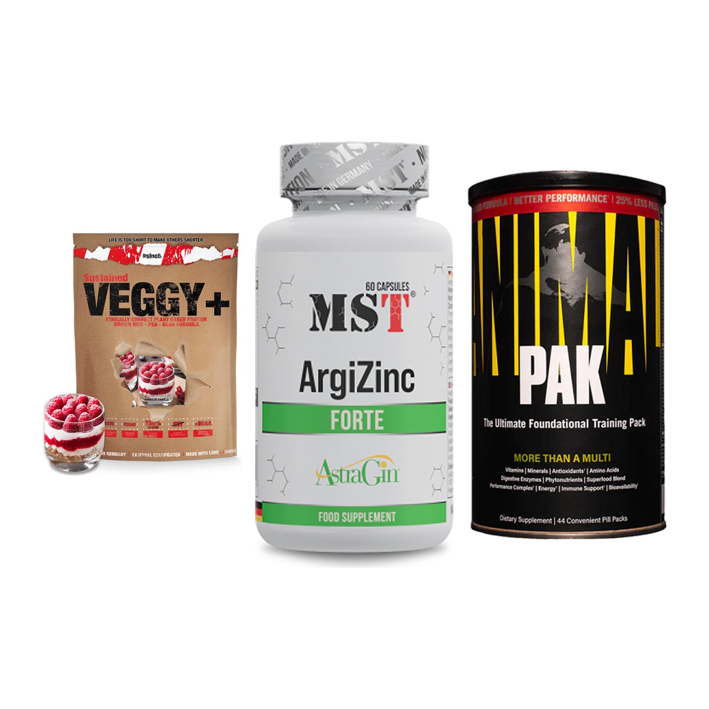 Pflanzliches Set: Sinob VEGGY + MST ArgiZinc + Universal – alle enthaltenen Artikel