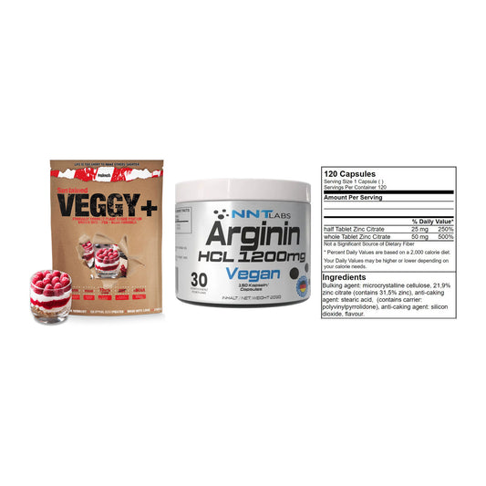 Pflanzliches Set: Sinob VEGGY + NNT Arginin HCL + GN Zinc Citrate – alle enthaltenen Artikel