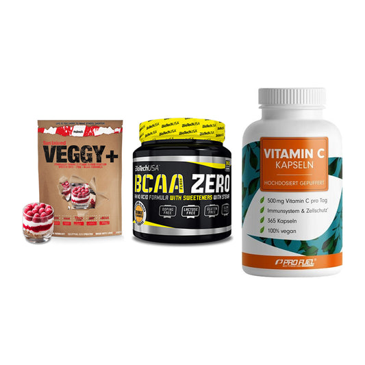Pflanzliches Set: Sinob VEGGY + BioTech BCAA + ProFuel Vitamin – alle enthaltenen Artikel