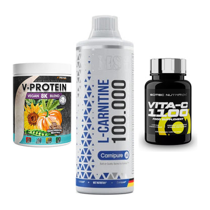 Pflanzliches Set: ProFuel V-Prote + MST L-Carnitine + Scitec Vitamin – alle enthaltenen Artikel