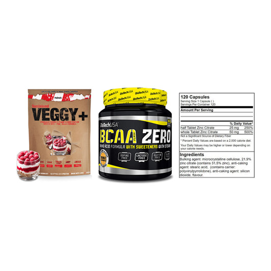 Pflanzliches Set: Sinob VEGGY + BioTech BCAA + GN Zinc Citrate – alle enthaltenen Artikel