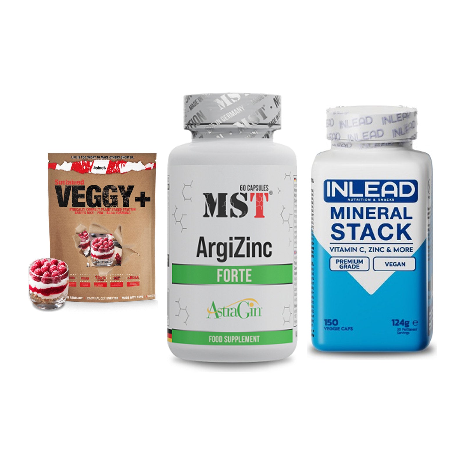 Pflanzliches Set: Sinob VEGGY + MST ArgiZinc + INLEAD Mineral – alle enthaltenen Artikel