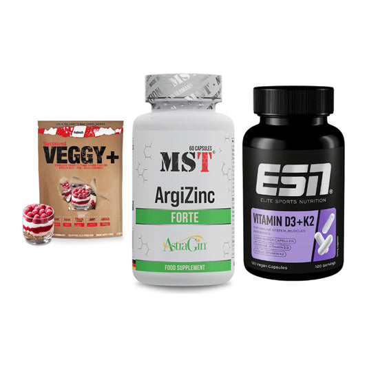 Pflanzliches Set: Sinob VEGGY + MST ArgiZinc + ESN Vitamin D3 – alle enthaltenen Artikel