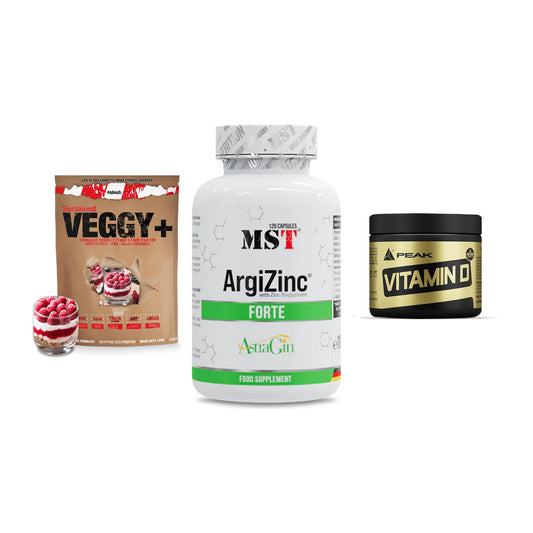 Pflanzliches Set: Sinob VEGGY + MST ArgiZinc + Peak Vitamin D – alle enthaltenen Artikel