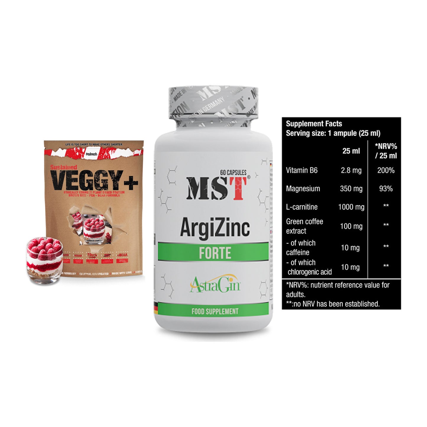 Pflanzliches Set: Sinob VEGGY + MST ArgiZinc + BioTech Magna – alle enthaltenen Artikel