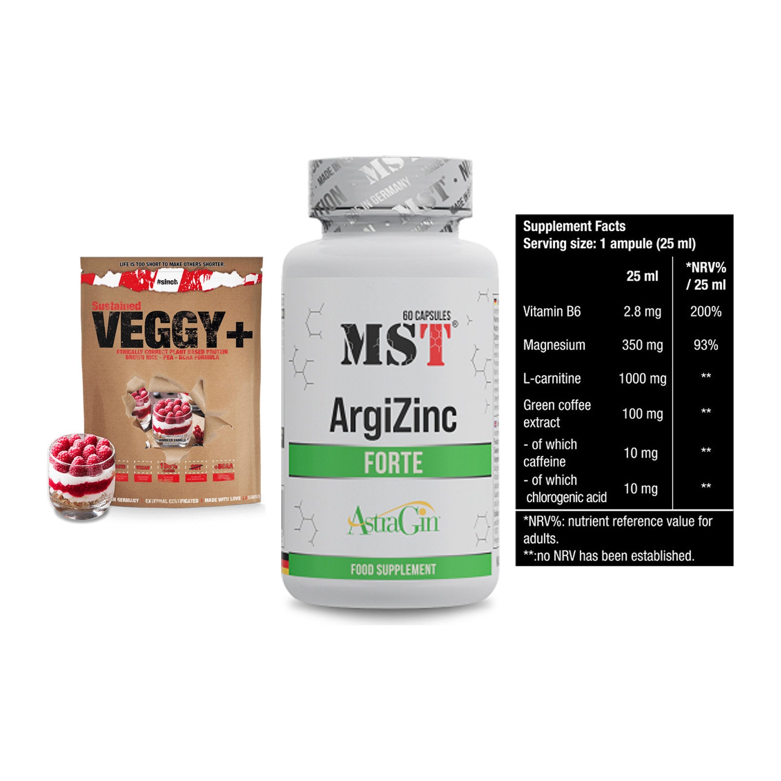 Pflanzliches Set: Sinob VEGGY + MST ArgiZinc + BioTech Magna – alle enthaltenen Artikel