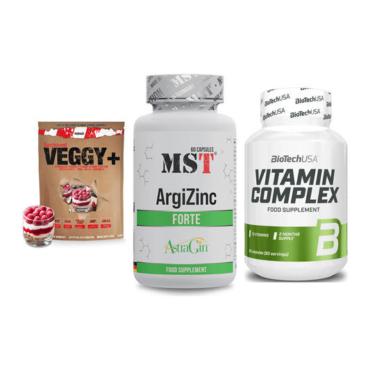 Pflanzliches Set: Sinob VEGGY + MST ArgiZinc + BioTech Vitamin – alle enthaltenen Artikel