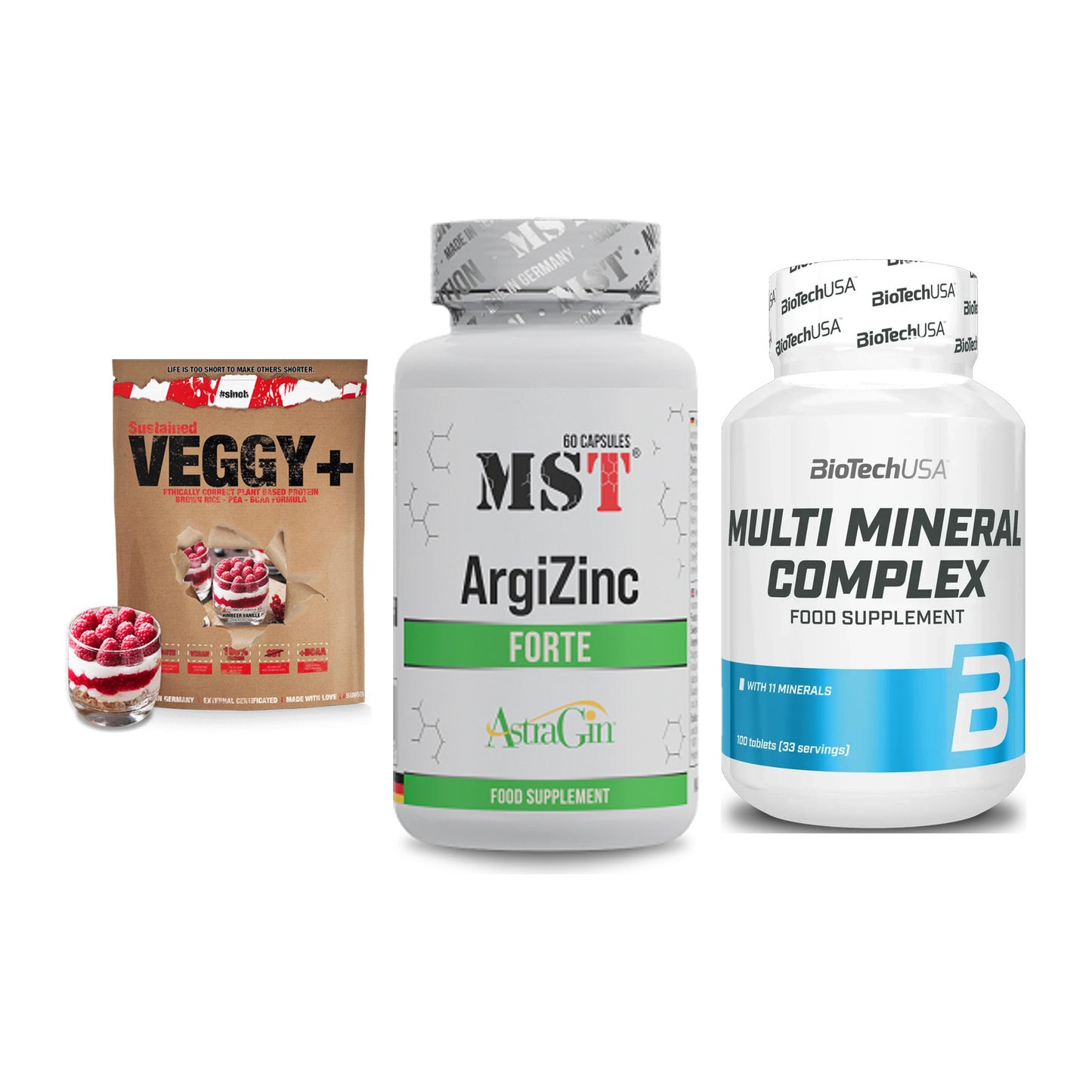 Pflanzliches Set: Sinob VEGGY + MST ArgiZinc + BioTech Multi – alle enthaltenen Artikel