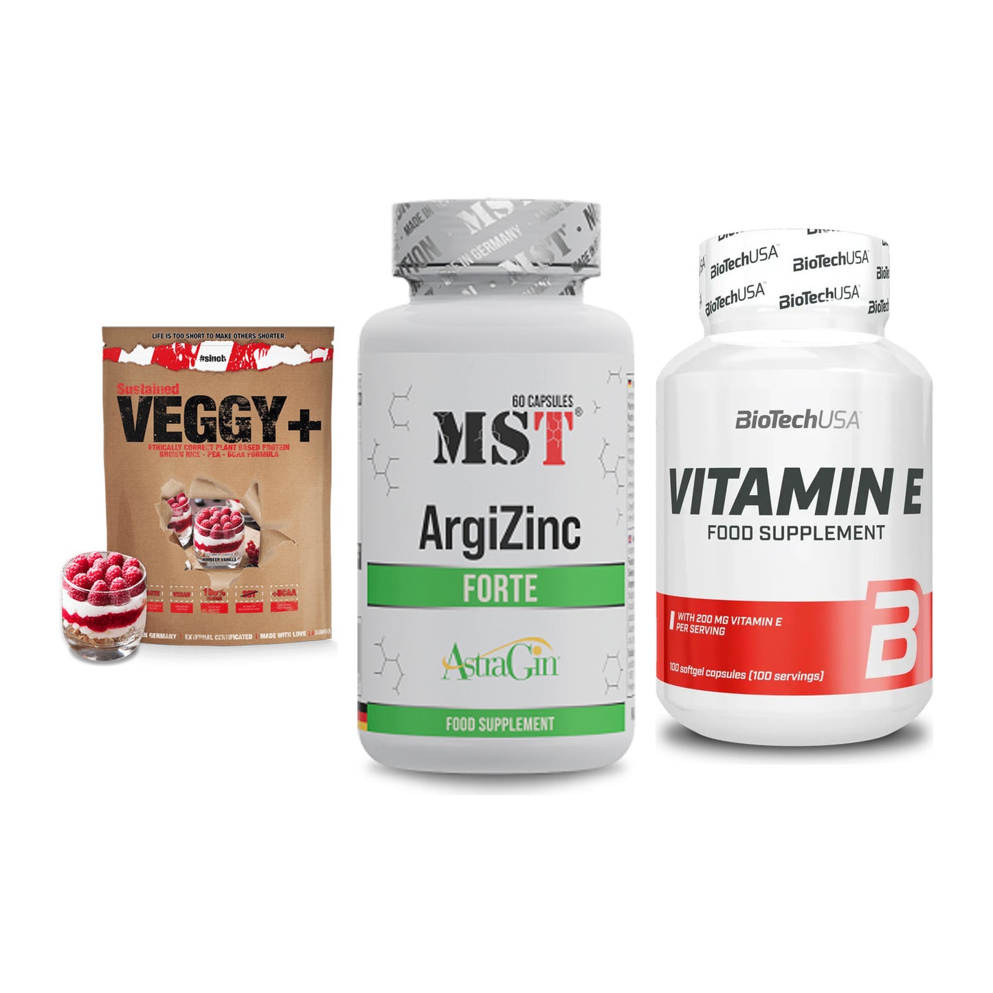 Pflanzliches Set: Sinob VEGGY + MST ArgiZinc + BioTech Vitamin – alle enthaltenen Artikel