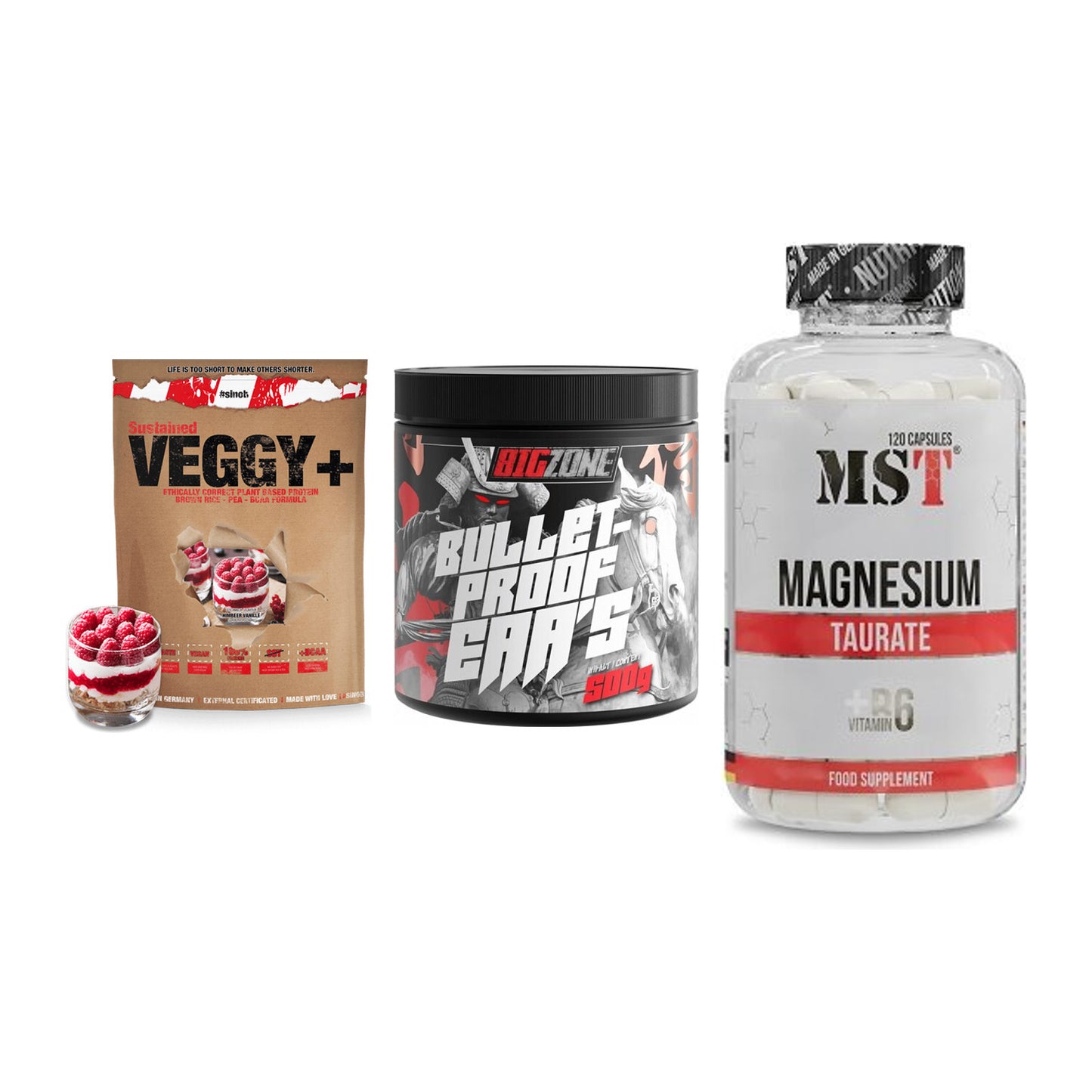 Pflanzliches Set: Sinob VEGGY + Big Zone + MST Magnesium – alle enthaltenen Artikel