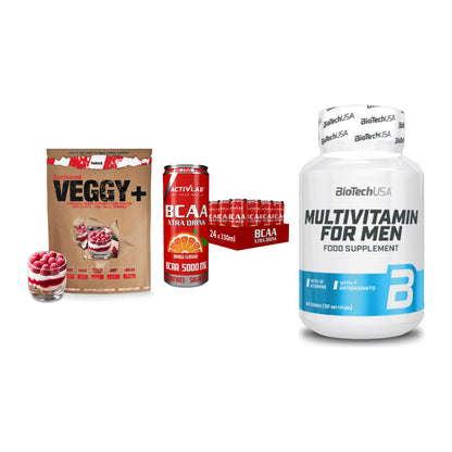Pflanzliches Set: Sinob VEGGY + Activlab BCAA + BioTech Multivi – alle enthaltenen Artikel