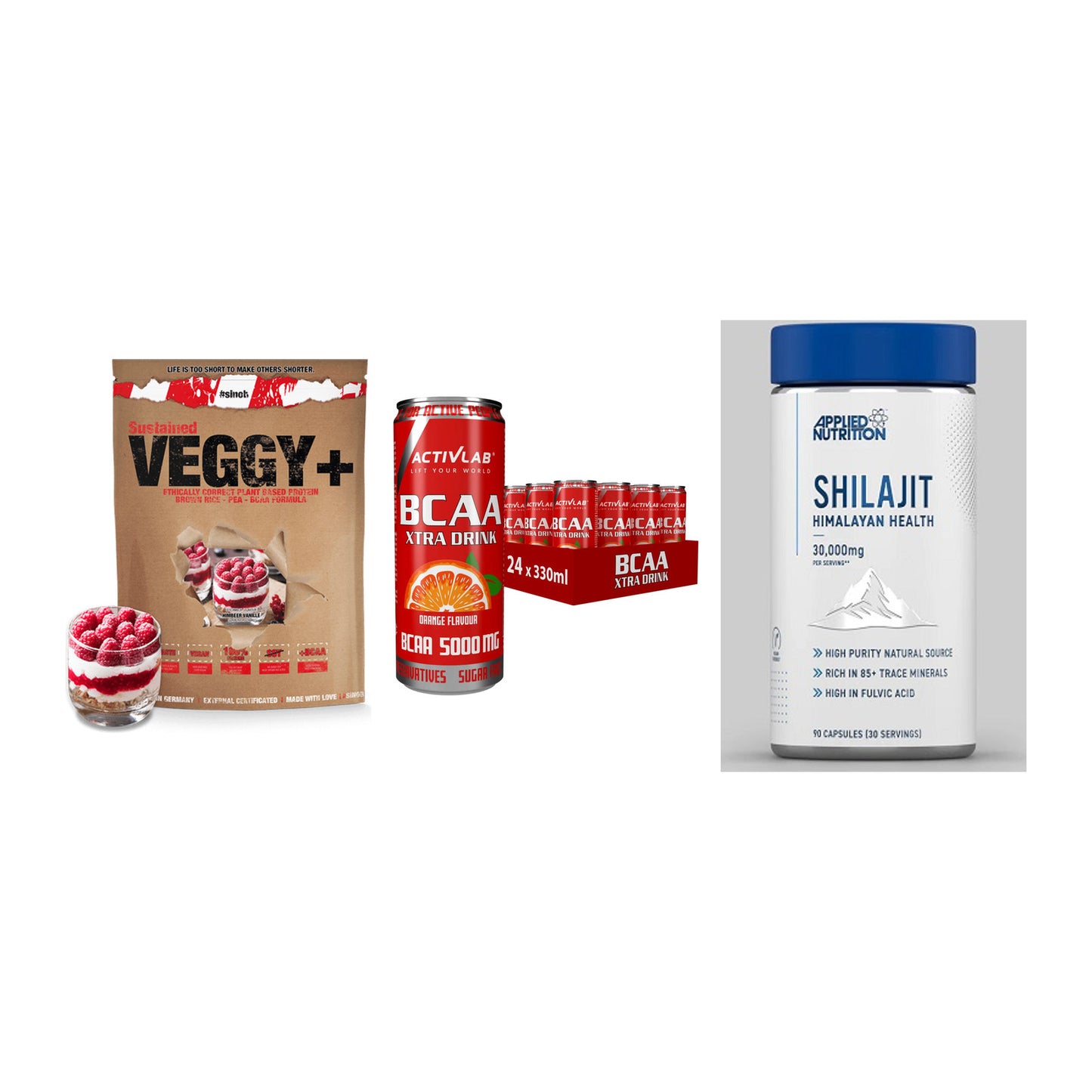Pflanzliches Set: Sinob VEGGY + Activlab BCAA + Applied Nutriti – alle enthaltenen Artikel