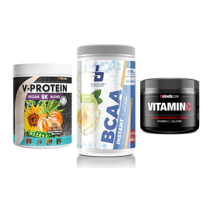 Pflanzliches Set: ProFuel V-Prote + Blackline + Sinob Vitamin C – alle enthaltenen Artikel