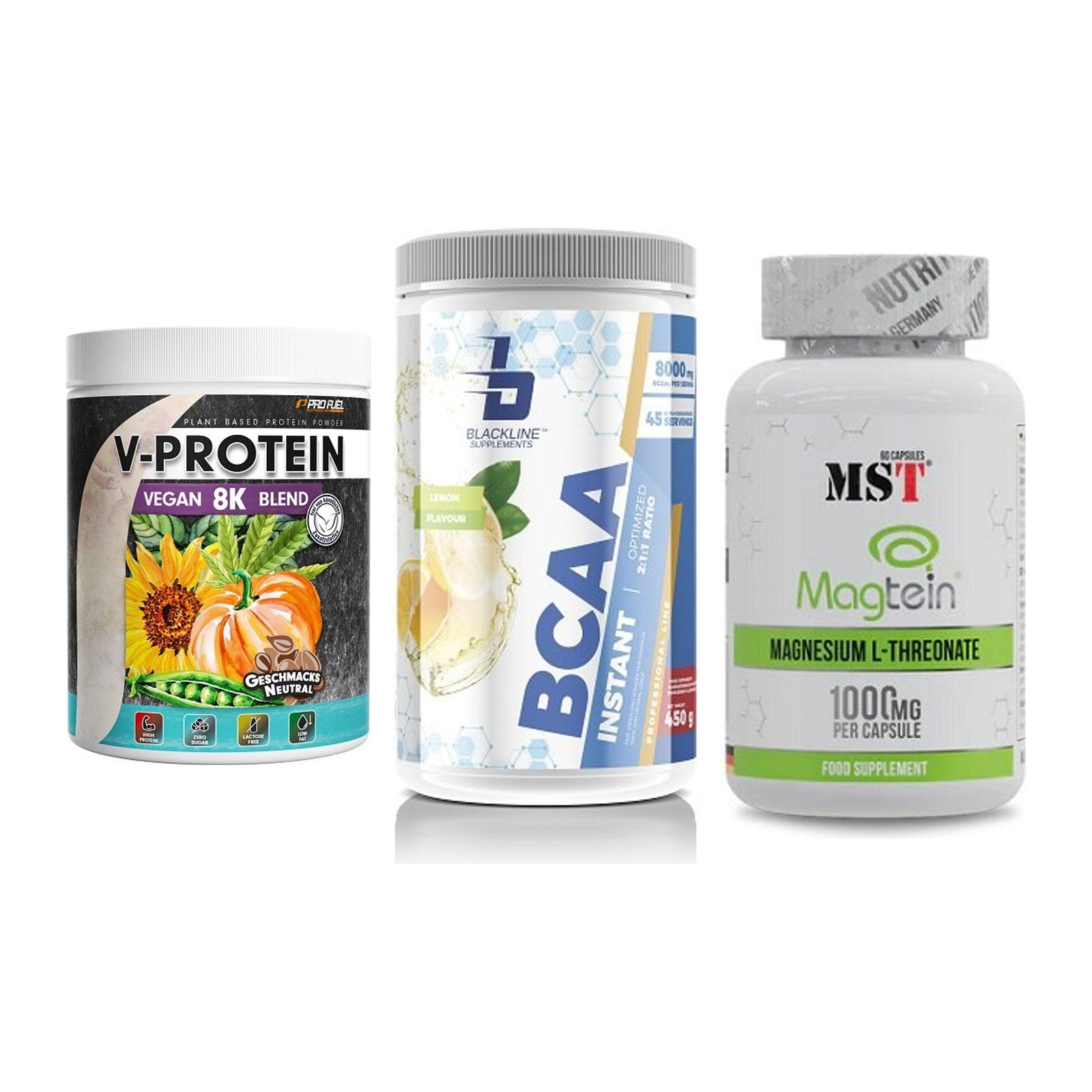 Pflanzliches Set: ProFuel V-Prote + Blackline + MST Magnesium – alle enthaltenen Artikel