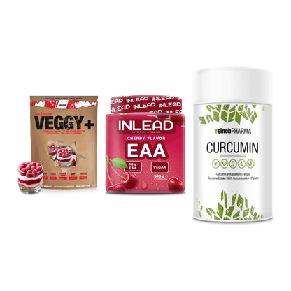 Pflanzliches Set: Sinob VEGGY + INLEAD EAA + Sinob Curcumin – alle enthaltenen Artikel