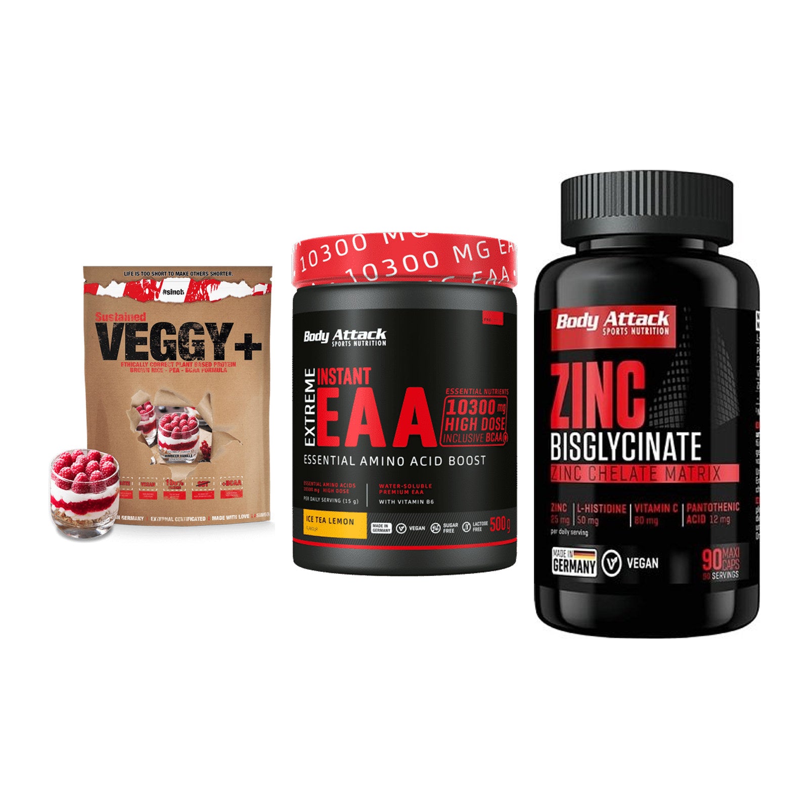 Pflanzliches Set: Sinob VEGGY + Body Attack + 1 weitere – alle enthaltenen Artikel