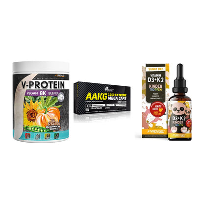 Pflanzliches Set: ProFuel V-Prote + Olimp AAKG + ProFuel VITAMIN – alle enthaltenen Artikel
