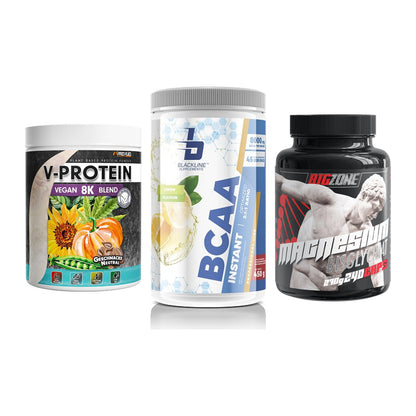 Pflanzliches Set: ProFuel V-Prote + Blackline + Big Zone – alle enthaltenen Artikel