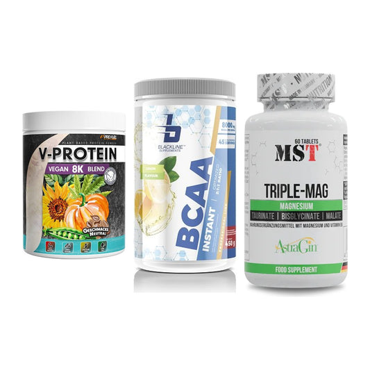 Pflanzliches Set: ProFuel V-Prote + Blackline + MST Tripple Mag – alle enthaltenen Artikel