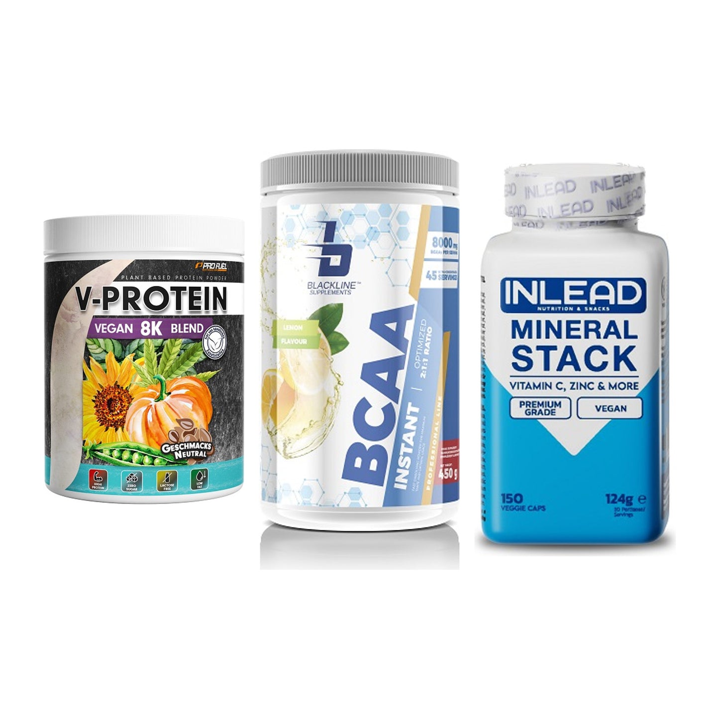 Pflanzliches Set: ProFuel V-Prote + Blackline + INLEAD Mineral – alle enthaltenen Artikel