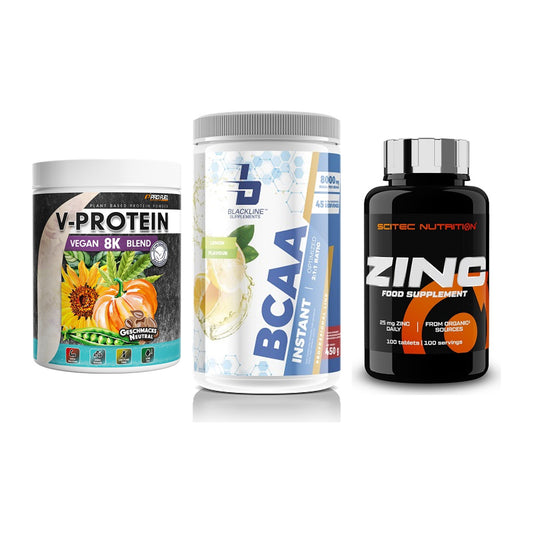 Pflanzliches Set: ProFuel V-Prote + Blackline + Scitec Zinc – alle enthaltenen Artikel