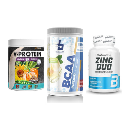 Pflanzliches Set: ProFuel V-Prote + Blackline + BioTech Zinc – alle enthaltenen Artikel