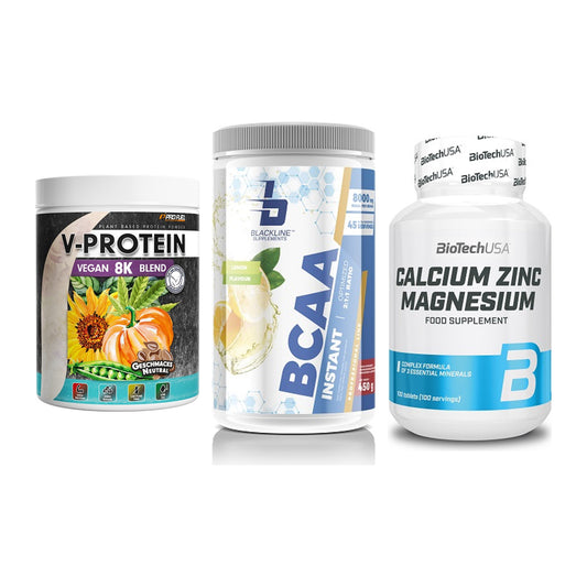 Pflanzliches Set: ProFuel V-Prote + Blackline + BioTech Calcium – alle enthaltenen Artikel