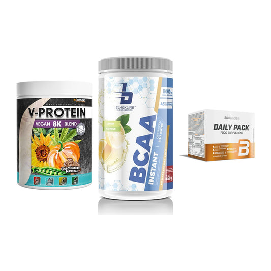 Pflanzliches Set: ProFuel V-Prote + Blackline + BioTech Daily – alle enthaltenen Artikel