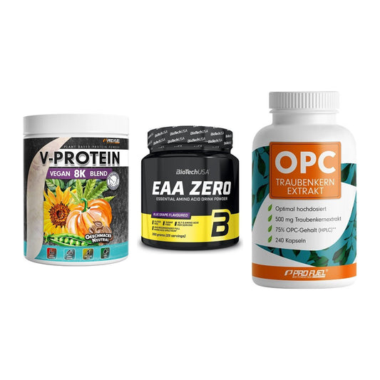 Pflanzliches Set: ProFuel V-Prote + BioTech EAA + ProFuel OPC – alle enthaltenen Artikel