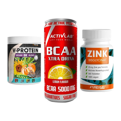 Pflanzliches Set: ProFuel V-Prote + Activlab BCAA + ProFuel Zink – alle enthaltenen Artikel
